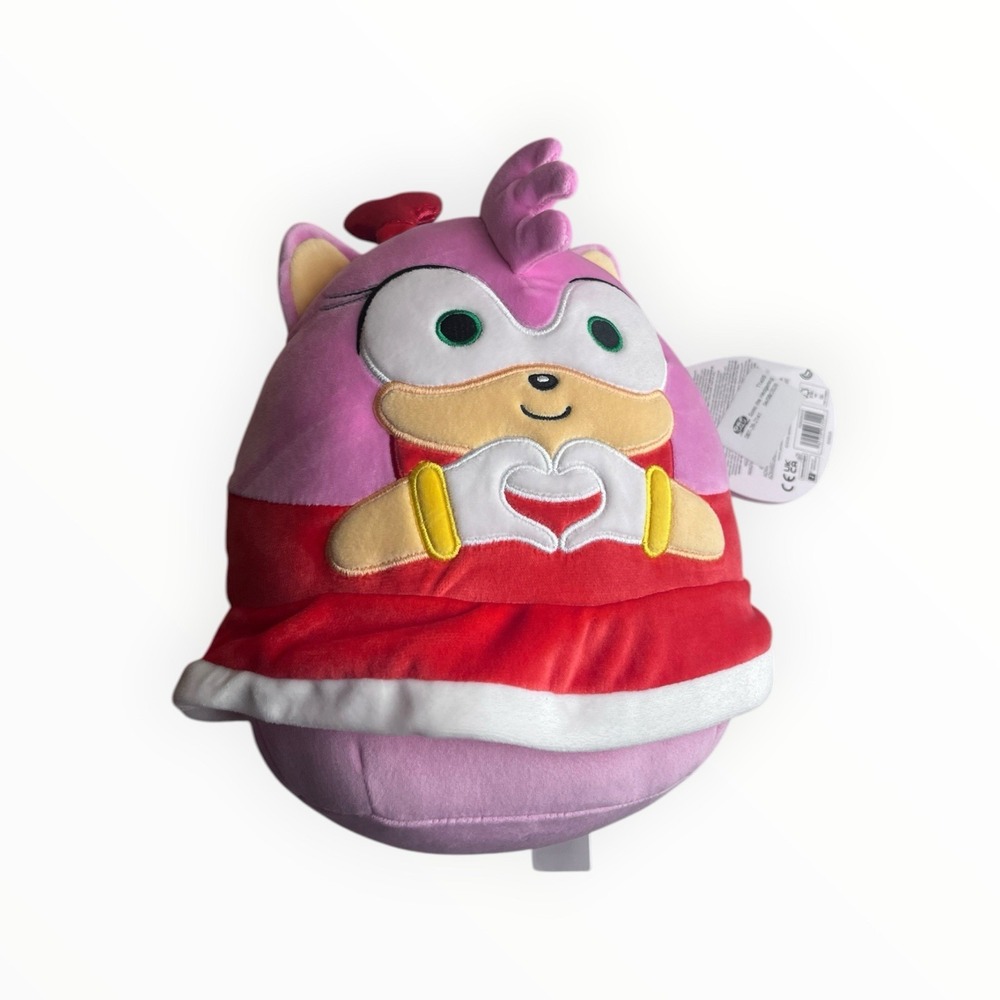 New w/ Tags Squishmallows 8in Amy Rose Sonic Plush Hearts Headband Heart Hands